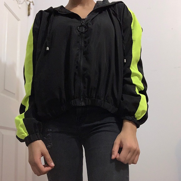 This is a super cute black and neon jacket. - Picture 3 of 5